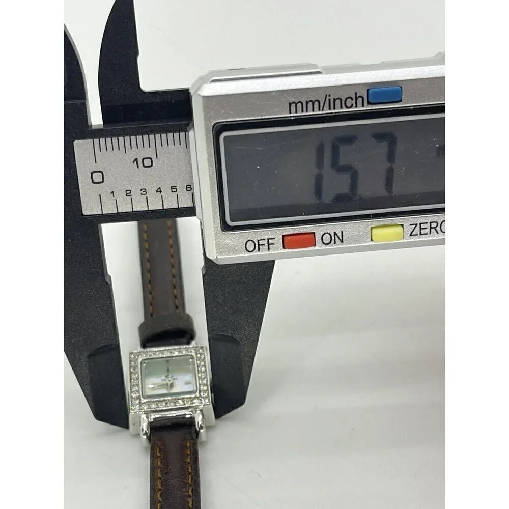 Cenere BW-916 Bedazzled Quartz Analog Women's Watch MOP Dial Brown Leather Band